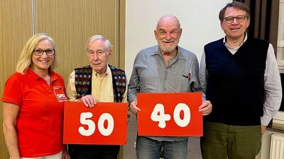 Ehrungen für langjährige Mitgliedschaft (v.l) Wolfgang Schultheiss, Peter-Michael Dauner, Witgar Weber